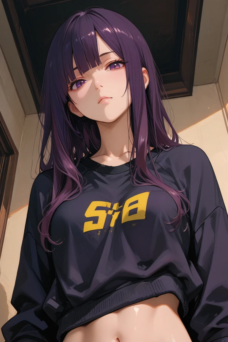 (masterpiece:1.37), best quality, (extremely detailed:1.37) woman, (mature:1.75), (adult:1.5), (very long hair:1.5), dark purple hair, purple eyes, (extremely detailed eyes:1.37), breasts stylish hoodie, jeans, (wetting herself:2.0), standing straight, full body day, daytime, glow, facing viewer, perfect composition, full body, city, street