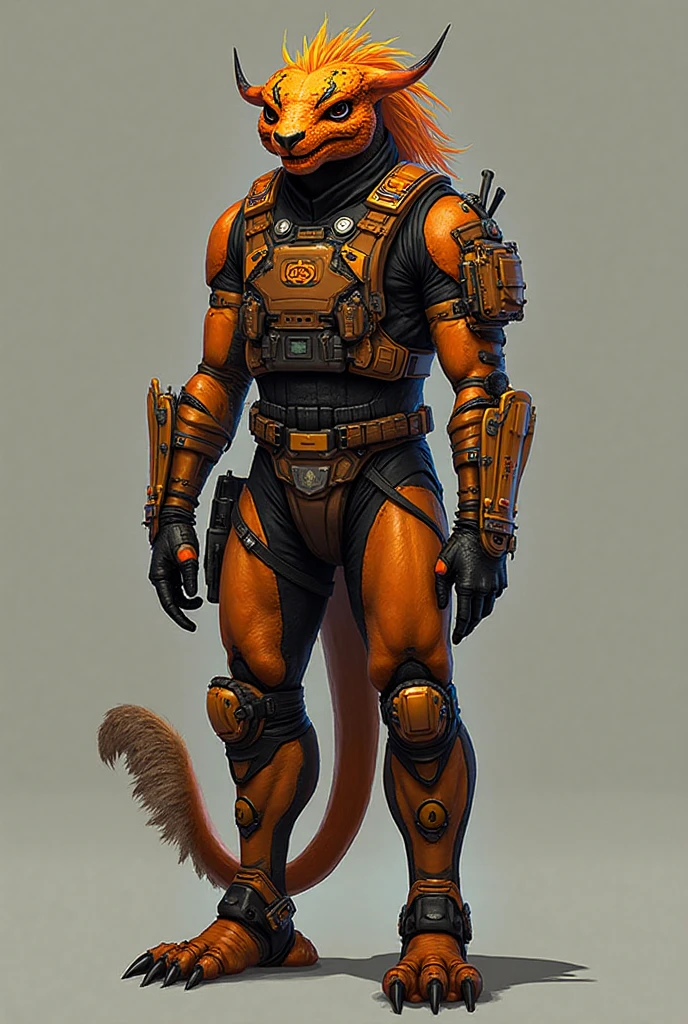 male, k9 skull, rattlesnake tail, anthro, full body, 2 tails,
