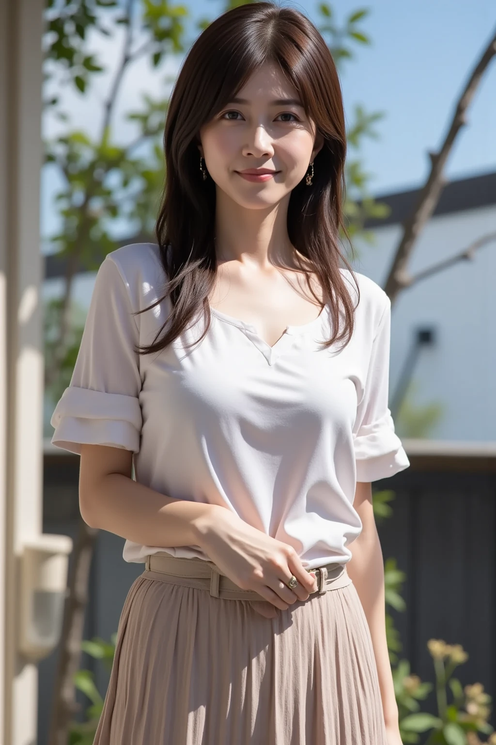 mix4, 20 days, Solo, Long_Hair, Nanase Nishino, Haruka Kaki, park, bench, Seated, (8K, RAW photography, Best quality, Masterpiece:1.2), (Realistic, Photorealistic: 1.37), Professional lighting, photon maping, Radio City, physically-based renderingt