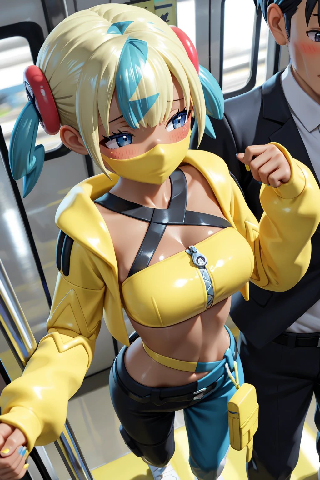 1girl and 1boy, sin sack, underwear, muscular, 
yybrin, detached_sleeves, detached_leggings, sleeveless_shirt, short_shorts, neckerchief, sailor_collar, arm_tattoo, belt,

score_9, score_8_up, score_7_up, 8k, masterpiece, best quality, perfect anatomy, very aesthetic, absurdres, intricate detailed, 