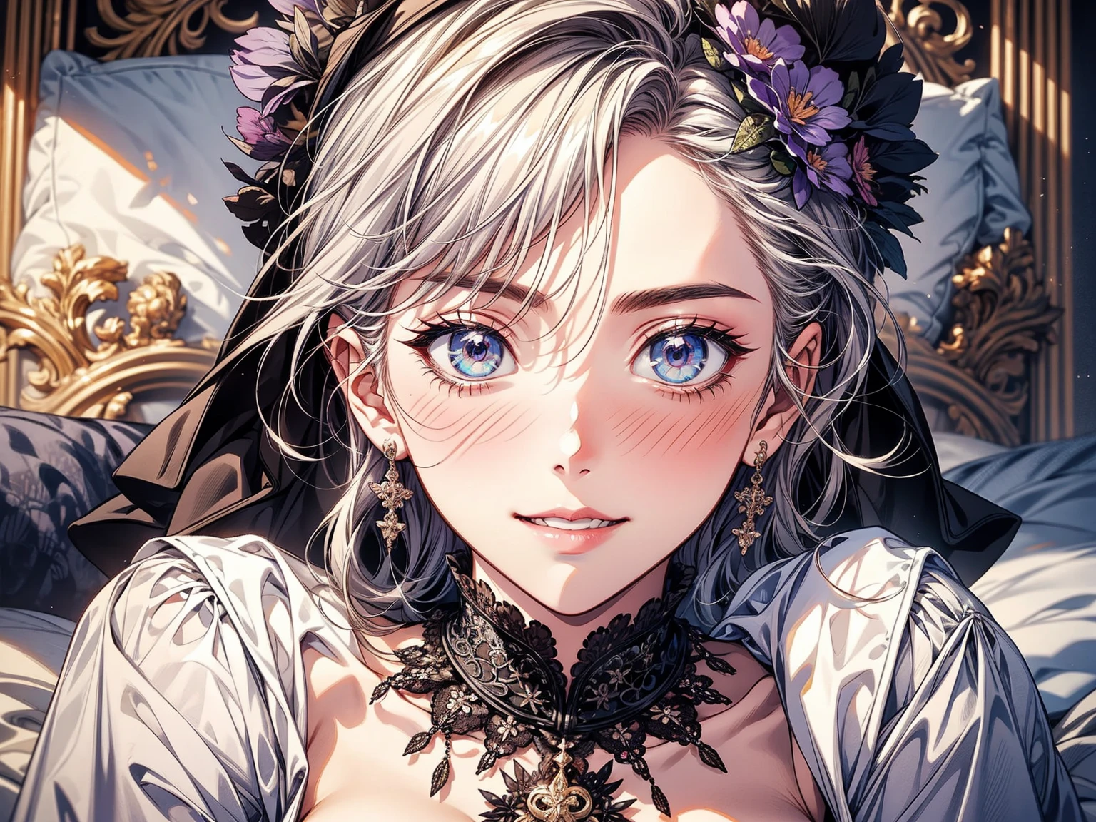 closeup face, detailed digital anime art, Anime with small details, Best Quality, Masterpiece, Ultra-detailed, Beautiful, hight resolution, Original,CG 8K ультрареалистичный, perfect artwork, beatiful face, Face Clean, Skin, hyper realistic, Ultra Detailed, A detailed eye, dramatic  lighting, (Realistic) Realistic, Full HD, Best Quality, Best Quality, Beautiful lighting, (8k wallpaper of extremely detailed CG unit), High Details, sharp-focus, The art of dramatic and photorealistic painting,  clothes,  smile, lust, taut clothes, Hands raised up, pretty eyes,