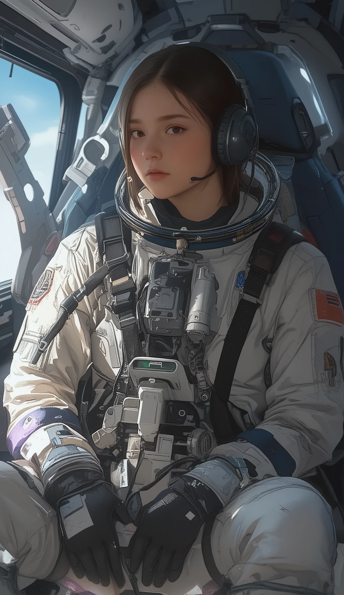 空中に浮かぶSpace Suitを着た女性の漫画, girl In space, Molly in space , woman astronaut, In spacesuit, clothed In space suit, Space Suit, with a space suit on, Space Suitを着て, astronaut, lonely astronaut, astronaut stranded on planet, wears a Space Suit, an astronaut, In space, Floating in Outer Space