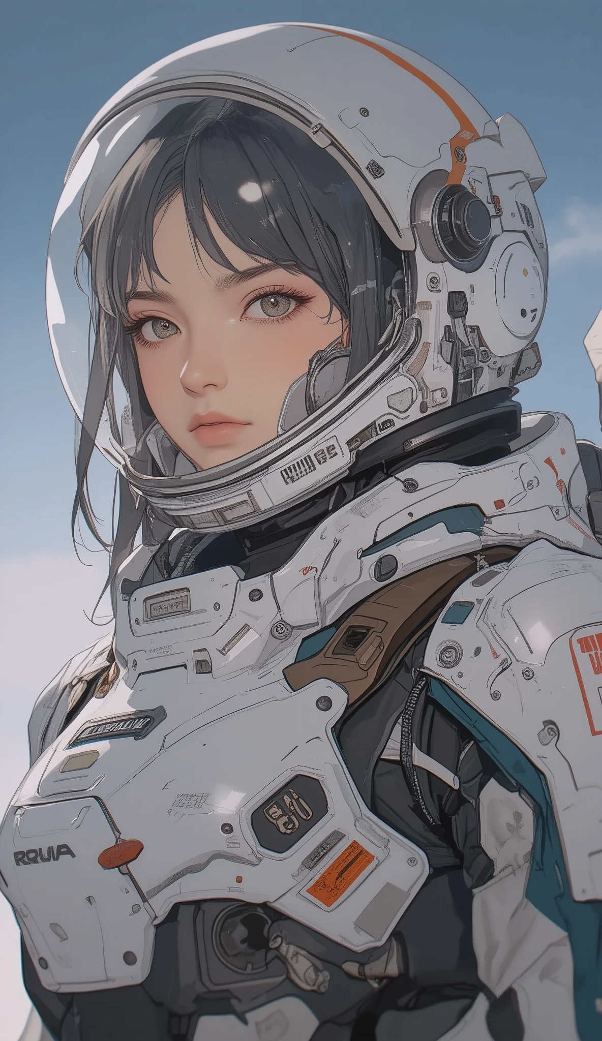 バックパックを持ったSpace Suitを着た女性の漫画, Portrait anime space cadet girl, 完全なSpace Suit, in Space Suit, portrait armored astronaut girl, Space Suit, Space Suitを着て, wears a Space Suit, futuristic astronaut, The Universe and Pressure, astronaut, Nano Girl v2, astronautの衣装で, with a space suit on