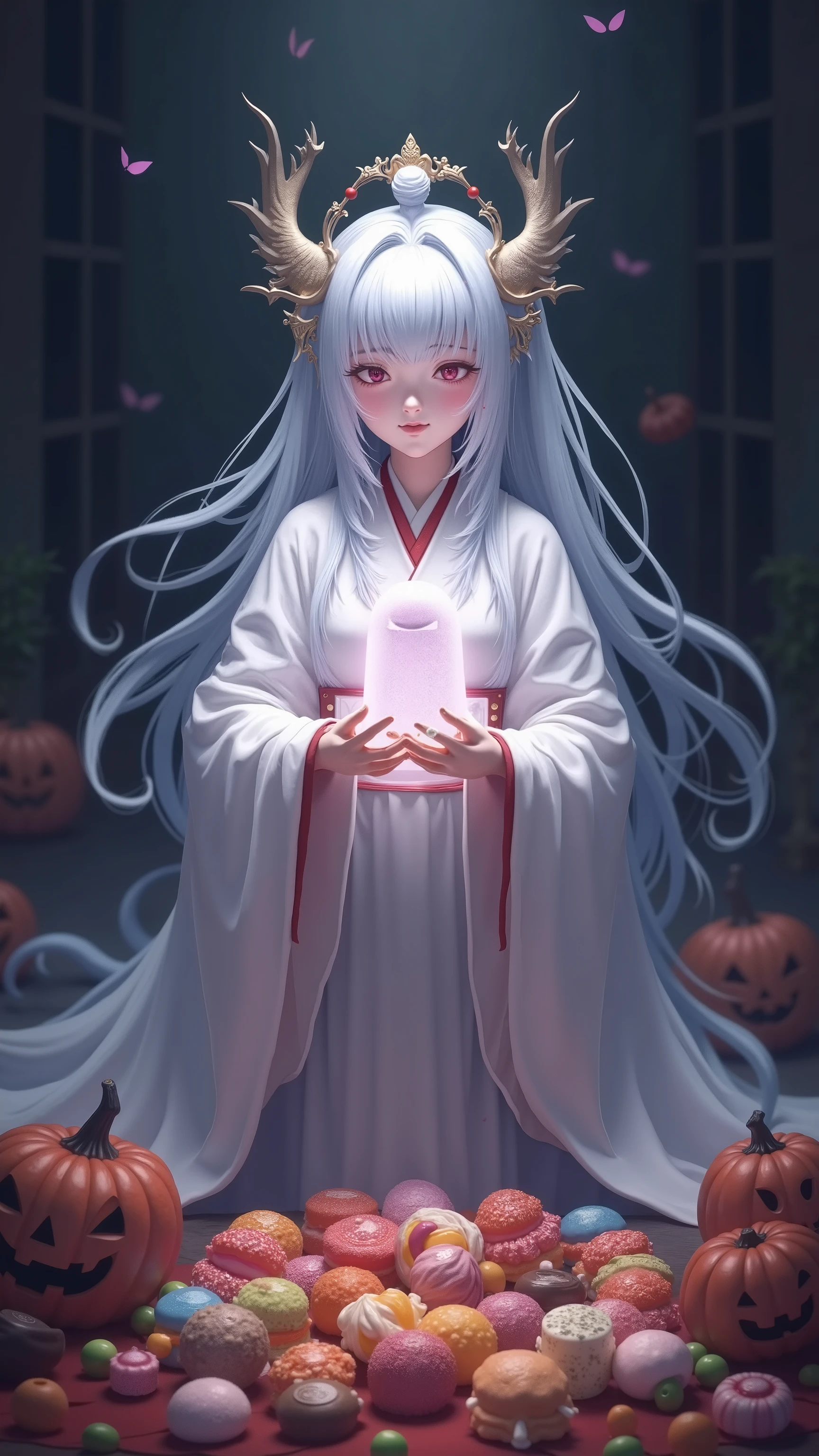 high-definition images、Halloween Ghost、Amanouzumenomikoto receives a translucent ghost and Halloween candy
