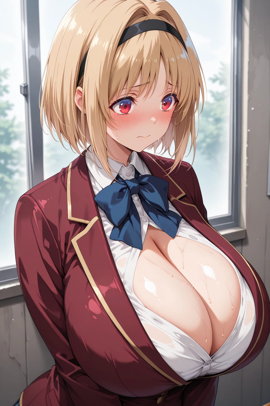 score_9, score_8_up, score_7_up, source_anime,1girls,chisato nishikigi, short hair, bangs, blonde hair, red eyes, hair ribbon, one side up, bob cut, smile, shirt, long sleeves, dress, ribbon, white shirt, collared shirt, belt, neck ribbon, (red dress), blue ribbon, pleated dress, grey dress, two-tone dress, red belt, lycoris uniform, ?????????????, half updo, japanese style room, tatami, futon, night, 1boy, ???????, , facial, one eye closed, seductive smile, steam, (sound effects), uncensored, motion lines, trembling,((??????????)),uncensored,rating ????????,?????,(motion blur around ??????? with titsjob:1.38), pov, heavy breathing, ???????, ?????????,ejaculations, ???