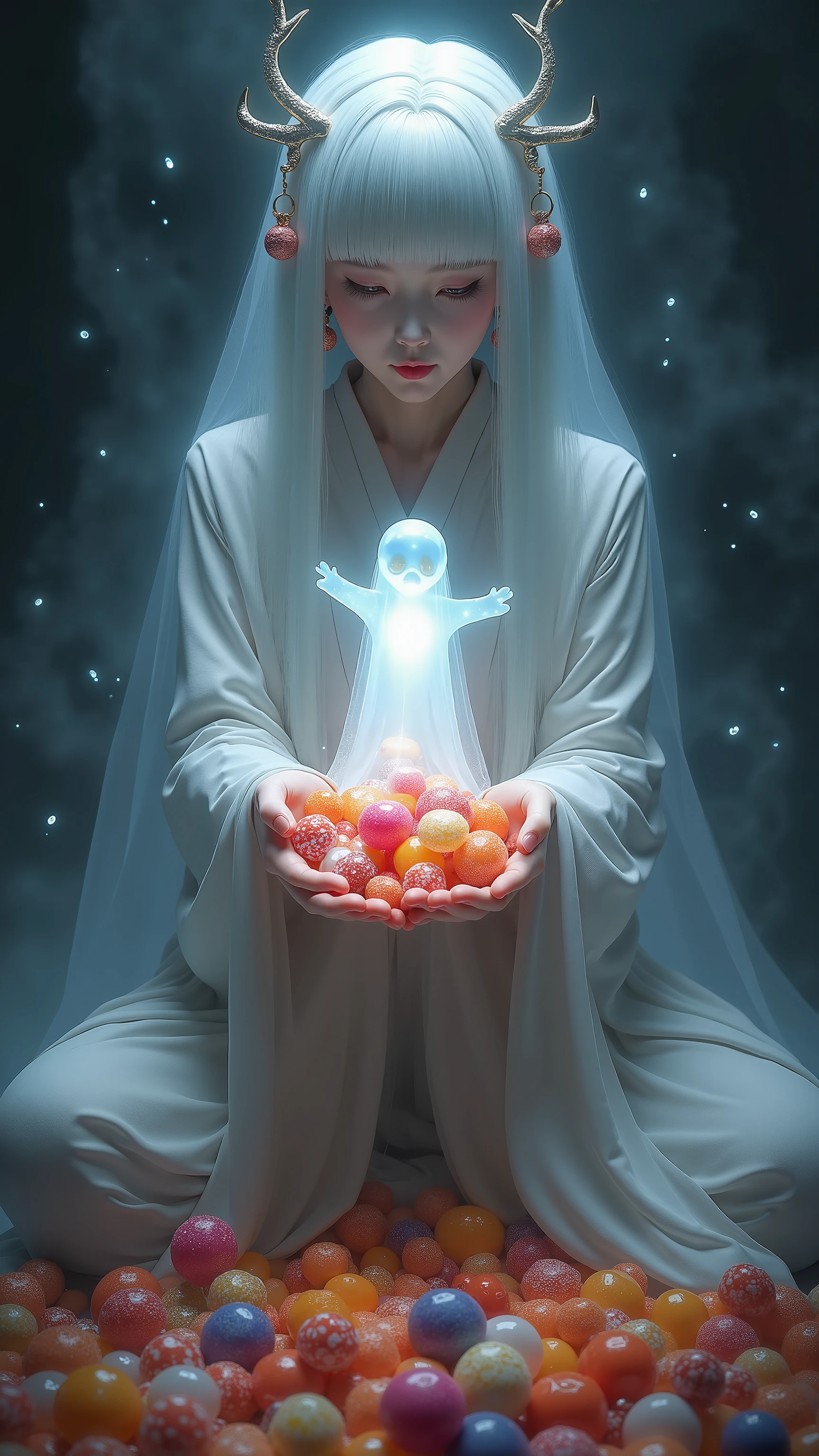 high-definition images、Halloween Ghost、Amanouzumenomikoto receives a translucent ghost and Halloween candy