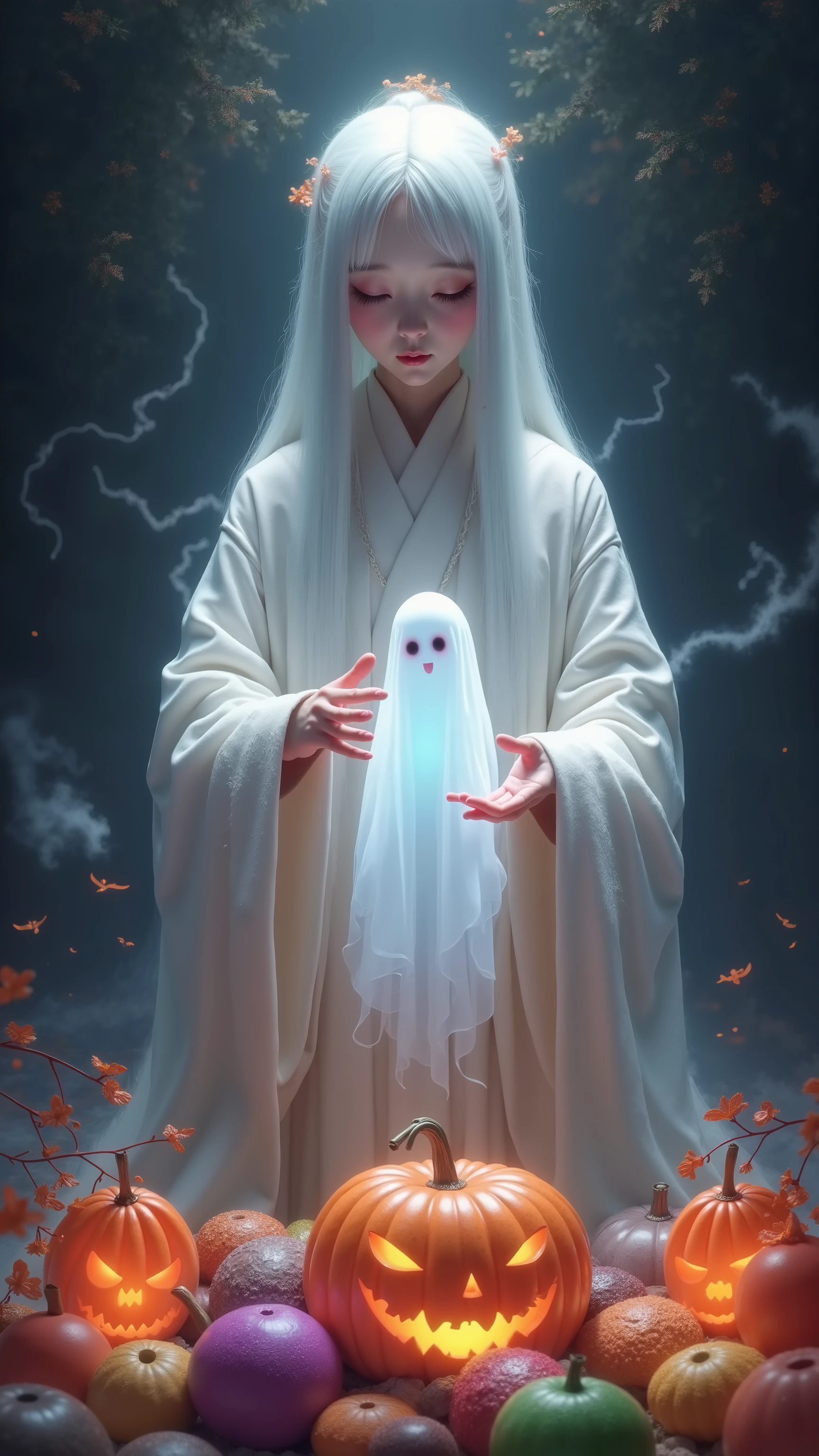 high-definition images、Halloween Ghost、Amanouzumenomikoto receives a translucent ghost and Halloween candy