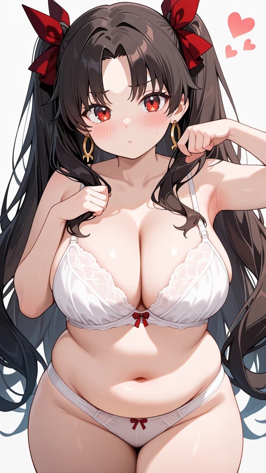 Rio(bluearchive), (nsfw), (male), (maleが背後から胸を揉んでいる), Grabbed by the chest, grabbing another's breasts, Big round breasts, In underwear, Lying face up on the floor, Hands folded above the head, Expressionless, I feel weak, Let it happen, black bra, lace bra, black panties, Halo