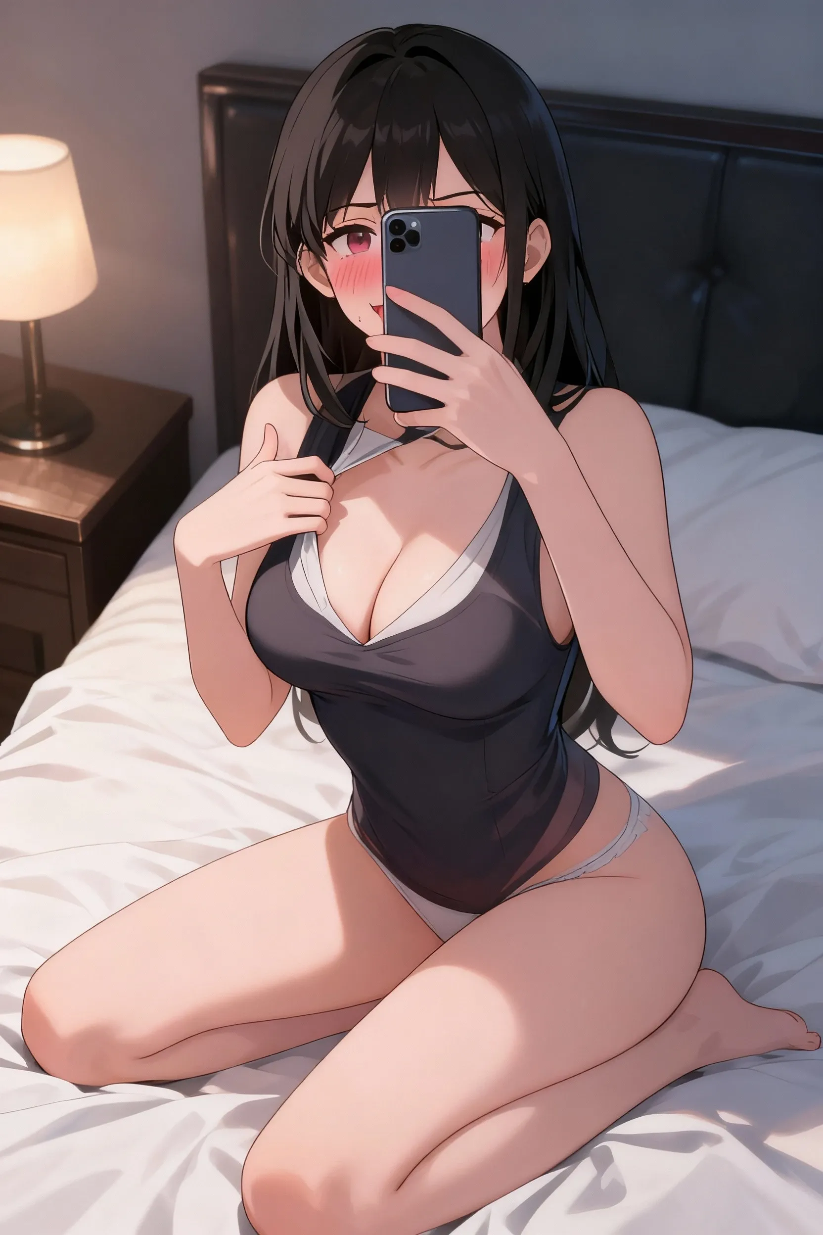 <lora:hyperSD8:1> score_9, score_8_up, score_7_up, score_6_up, BREAK, source_anime, rating_explicit, masterpiece,best quality, zPDXLxxx, detailed background, 
<lora:Holding_Smartphone_Culty:1> pov, holding smartphone, phone, cellphone, , blush, embarrassed, ,  wavy mouth, smile,from behind, , , ,