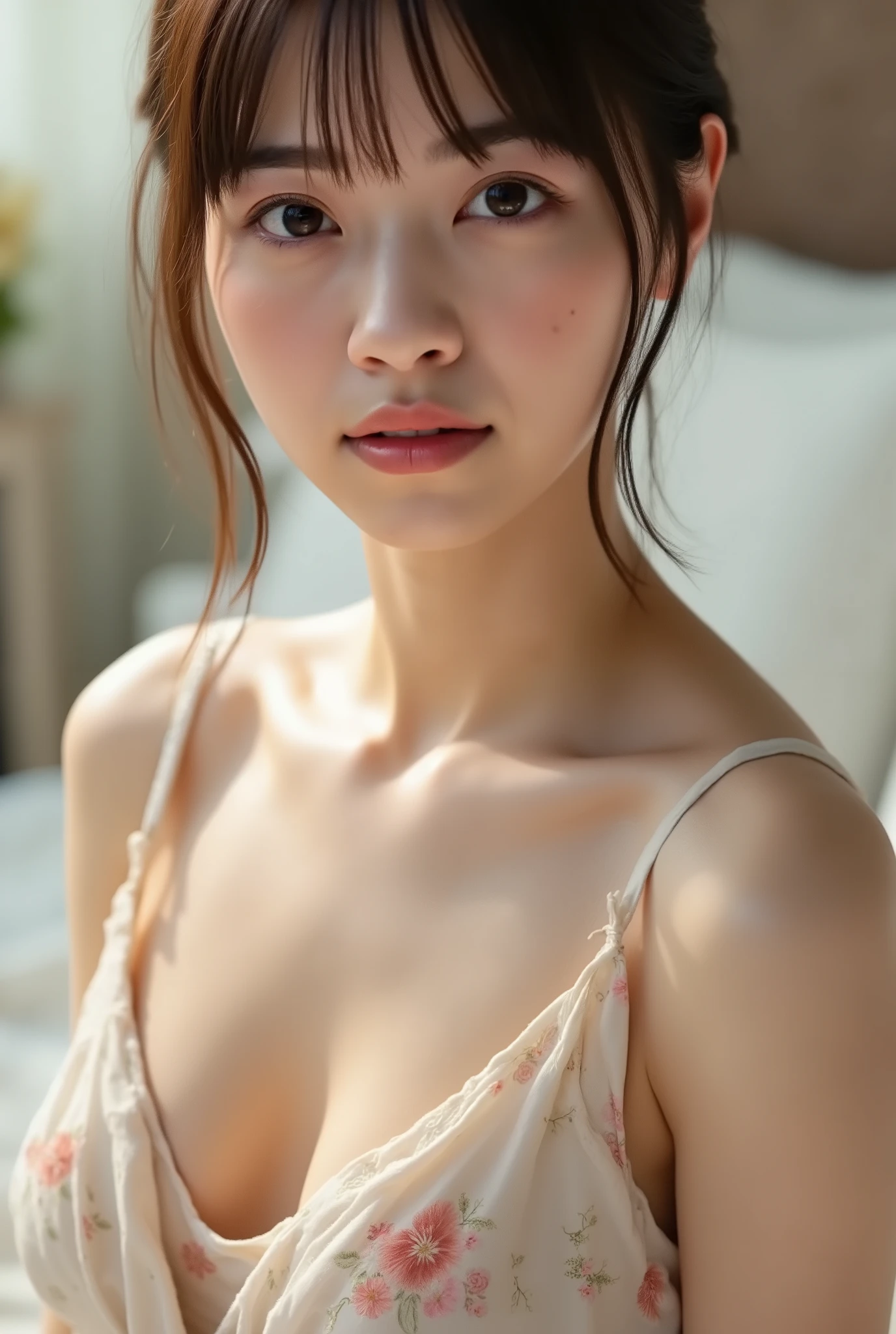 (( premium quality, 8k )), ((masterpiece)), ( details), 、dark hair, Japanese girls, first-person view ,One Woman, a plump woman, petite female , sexy,( full nude, in the bedroom),((( Super Giant Bust , full nude, beautiful breasts, Short Bob Hair , dark hair))), ((dark hair, full nude)) , (( No decoration, no accessories, without makeup ))