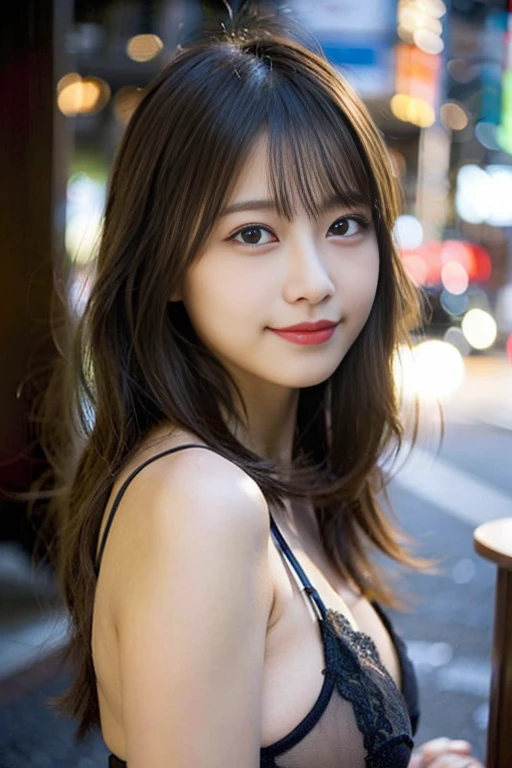 Tabletop, highest quality, shape, Very detailed, finely, High resolution, 8k wallpaper, 完璧なダイナミックな構shape, Beautiful and detailed, Straight hair, Small ???????, Natural color lip, Random ???? poses,smile,20-year-old girl、Midnight、Beautiful and dense face、Perfect and beautiful face,Big eyes、RAW Photos、Beautiful and detailed、Small face、Beautiful Duplex、Slim face and figure,Beautiful golden ratio face、Tight Dress、Please make a cute face、Harajuku、Blurred Background