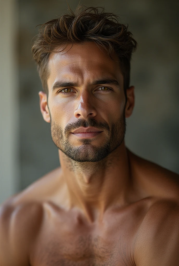 handsome 30 year-old male model, headshot, hyperdetailed photography, skin details, bathroom, vip loft, looking at viewer