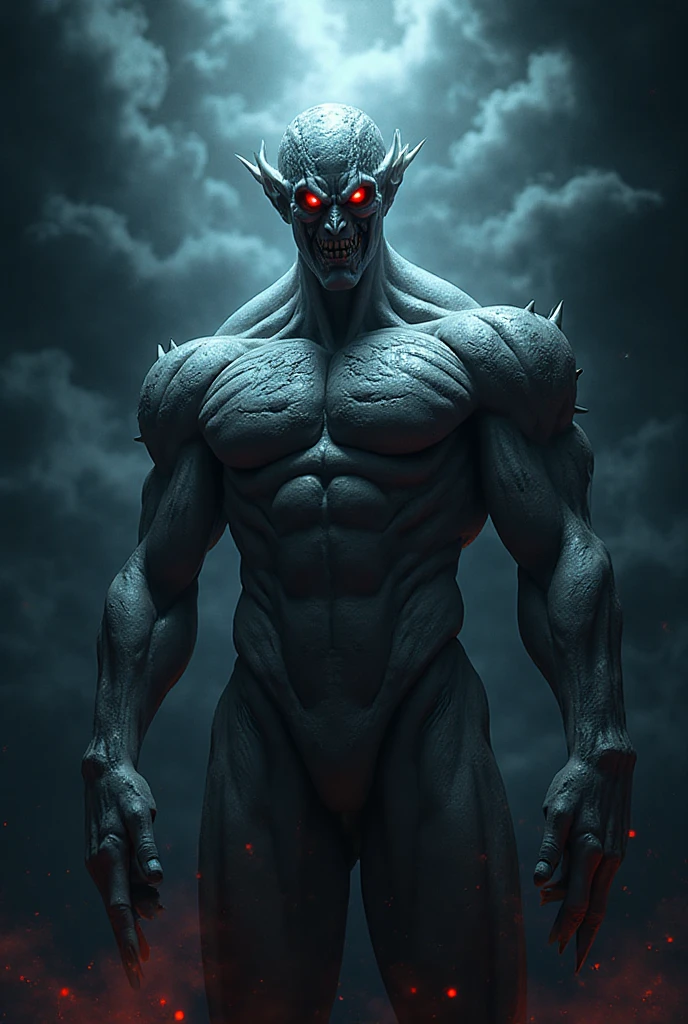 A chilling and awe-inspiring fusion of Sukuna, the King of Curses, and the monstrous might of Kaiju No. 8. This hybrid entity stands as a terrifying symbol of raw power and malice, blending Sukuna's malevolent elegance with the biomechanical ferocity of Kaiju No. 8. The figure’s muscular frame is covered in a patchwork of Sukuna’s intricate black curse markings and Kaiju No. 8’s jagged, armor-like exoskeleton.
The head is a striking fusion: Sukuna’s sharp, devilish features, complete with his eerie eyes and mocking grin, are overlaid with Kaiju No. 8’s monstrous jawline and glowing blue energy veins. Four glowing eyes stare out with unrelenting menace, exuding an aura of both calculated cruelty and chaotic destruction. The hybrid’s hands are massive and clawed, radiating cursed energy while pulsating with Kaiju-like bioluminescence, hinting at the devastating force it can unleash.
The background heightens the dread and majesty of this creation: a desolate battlefield littered with broken structures and scorched earth, the air heavy with an ominous red and black mist. In the distance, glowing fissures in the ground and dark clouds swirling with cursed energy illuminate the hybrid’s terrifying silhouette, giving it an almost godlike presence.
This visually stunning fusion of Sukuna and Kaiju No. 8 challenges the viewer to confront themes of ultimate power, the duality of chaos and control, and the unrelenting clash between the supernatural and the monstrous. It is a masterpiece of malevolence and destruction, merging two iconic forces into a conceptually rich and visually striking creation.