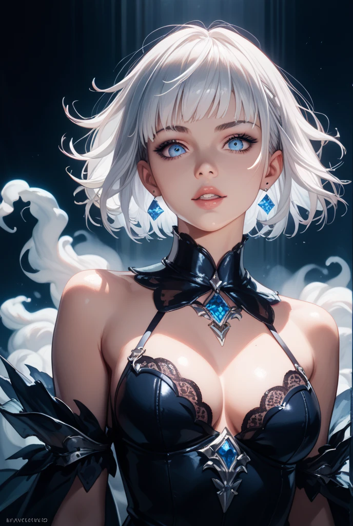 (Obra maestra:1.2), Mejor calidad, (illustration:1.2), (ultra detallado), hiper detalles, (delicado detallado), (detalles intrincados), (cinematic light, Mejor calidad Backlights), Delete line, solista, Cuerpo perfecto, (1 chica), In the style of Tim Burton, a hyper realism hd vintage gothic anime girl, a punk rock creature, long lashed eyes speckled with silver, cheeks flushed with colour, dark lips slightly parted, high cheekbones, surrounded by flecks of electrical sparks, (constituir), alto contraste, (mejor iluminacion, un extremadamente creado y hermoso), (cinematic light), vistoso,