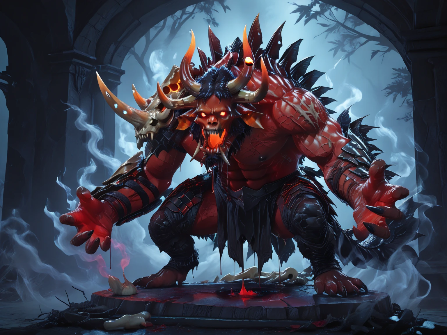 créer moi un ninja oni en lego fusionner entre nokt de ninja go dragon rising, garmadon de ninjago, jay evil de ninjago dragon rising et overlord de ninjago en lego ninjago