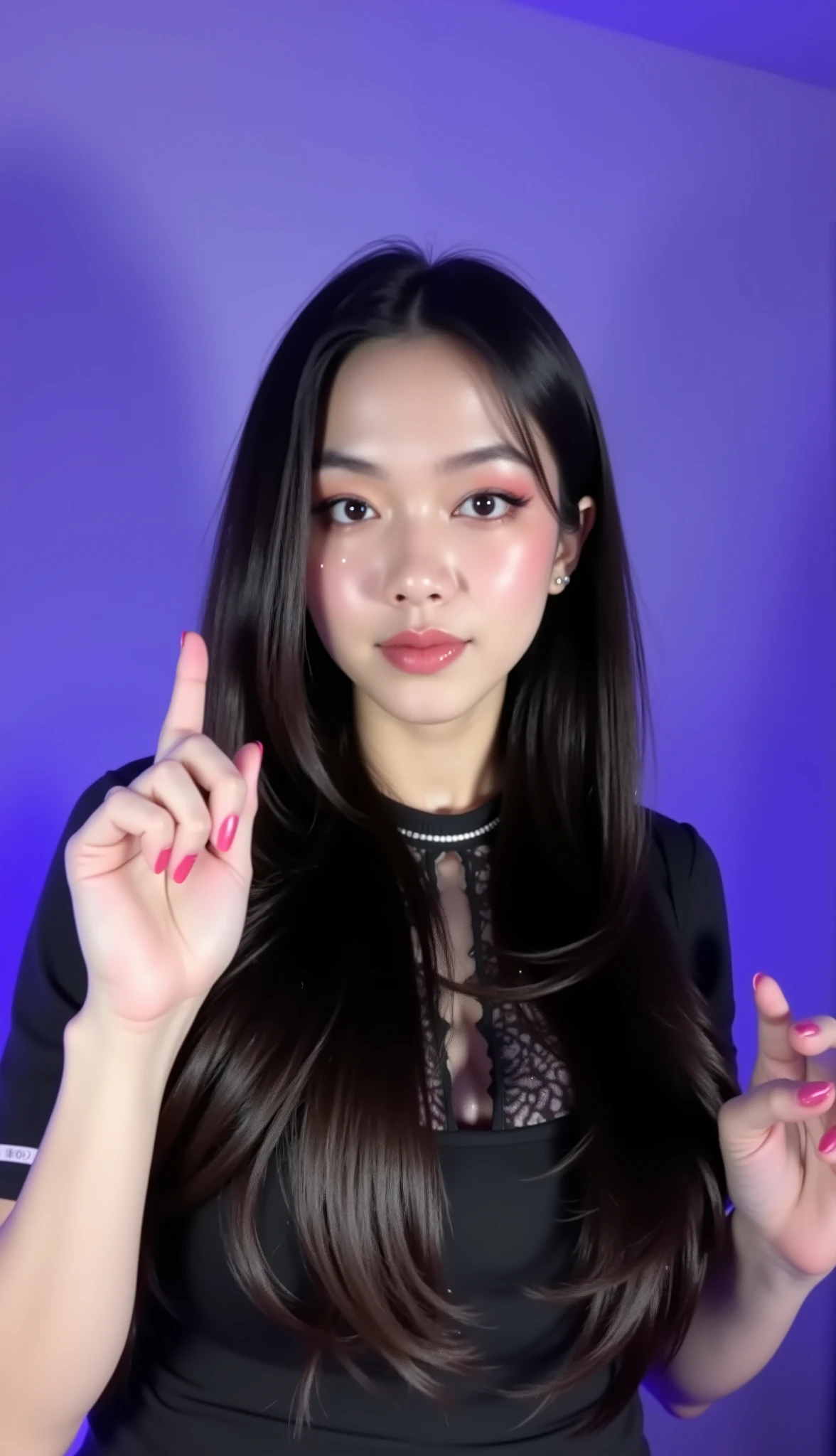 80’s glam rock makeup on shiny android face, look like asian muscle pretty idol, anime, 2.5D, Glittery face, moody lighting, (purples, pinks, and blues), iridescent face, abstract ai model, pretty, sexy, minimal, sleek, slender, asian, elegant, chic, futuristic, retro, sophisticated half human half machine, close up face portrait, mouth open little, ((((ahegao)))),,