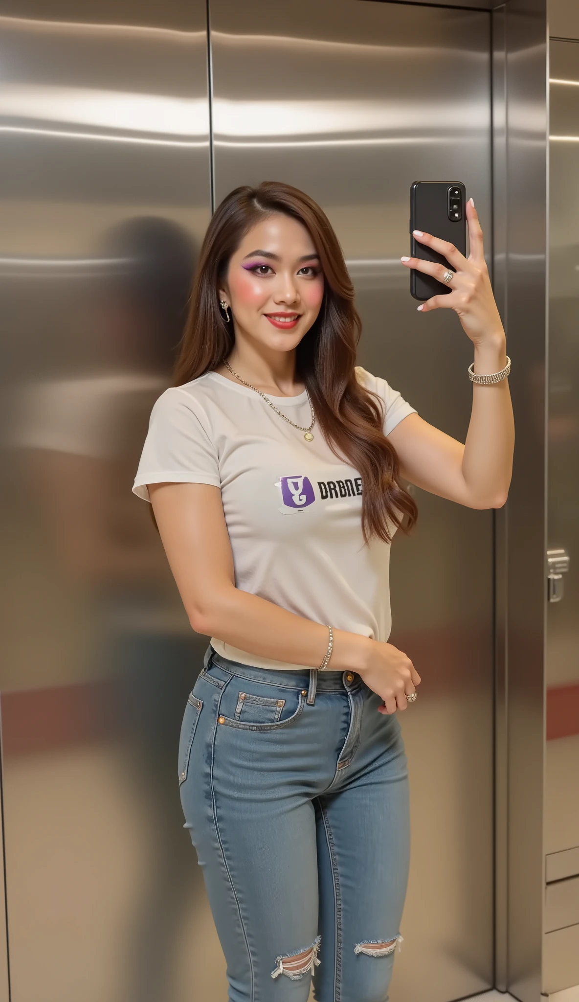 80’s glam rock makeup on shiny android face, look like asian muscle pretty idol, anime, 2.5D, Glittery face, moody lighting, (purples, pinks, and blues), iridescent face, abstract ai model, pretty, sexy, minimal, sleek, slender, asian, elegant, chic, futuristic, retro, sophisticated half human half machine, close up face portrait, mouth open little, ((((ahegao)))),,