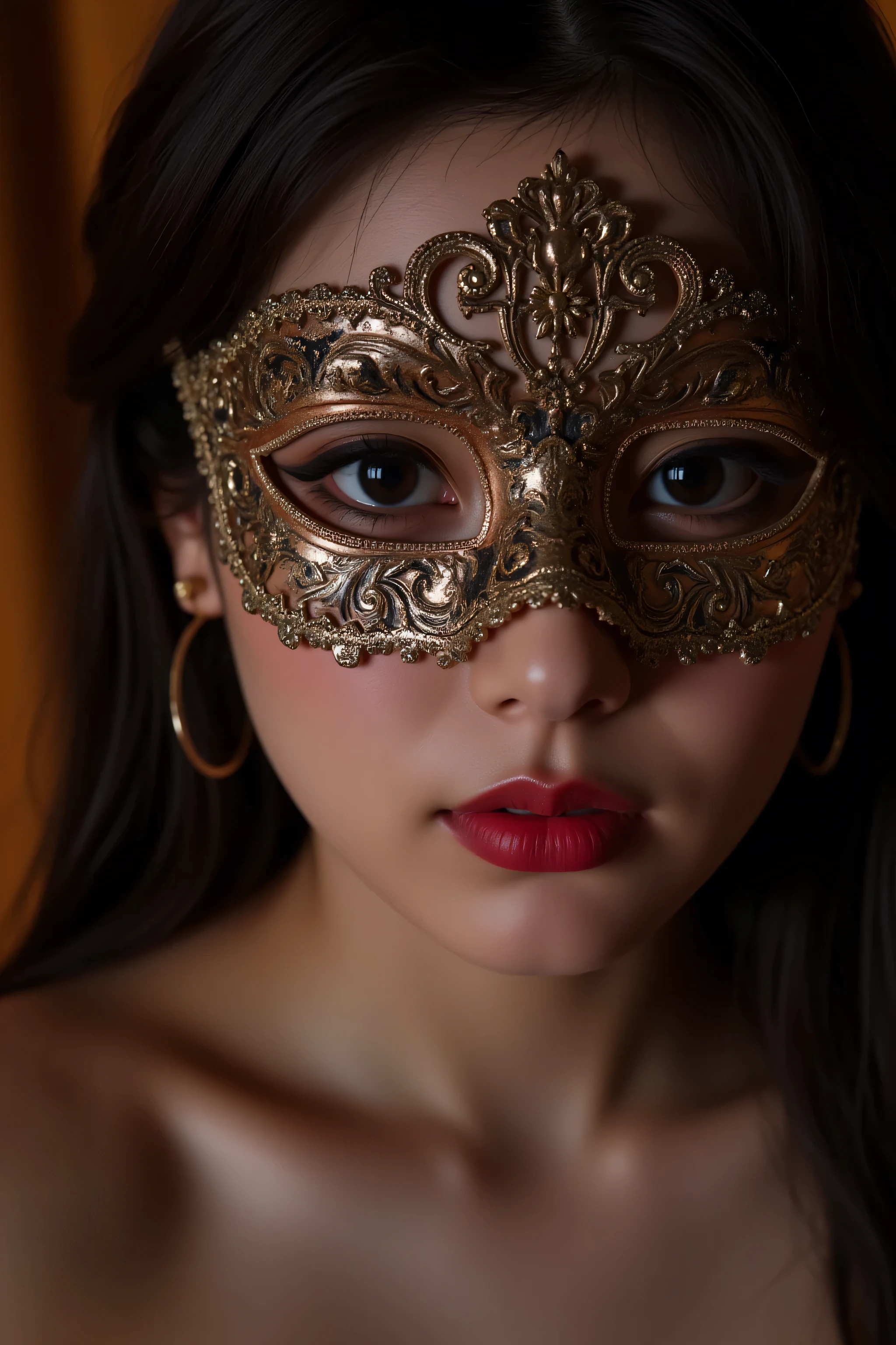 ( Highest Quality、 Greatest Masterpieces、8k、 Highest Image Quality、winning work、Surrealism)、美しいJapanese woman、Japanese woman、solo、( Big Exquisitely Decorated Perfect Venetian Mask :1.3)、(Naked with just a mask on:1.5)、(face close-up:1.1)、Soft cleavage、natural soft boobs、 Beautiful and elaborately decorated mask、perfect makeup、Accurate Anatomy、 Beautiful Eyes Shining with Ultra High Definition Gloss、Super High Definition Beautiful Glowing Hair、 Ultra HD gloss beautiful lips、 Ultra HD Shiny Beautiful Skin、Moody Romantic Blurry Party Backdrop、 Romantic moody warm lighting