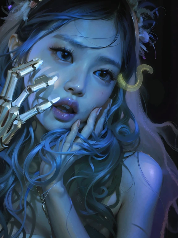 ASCII<lora:D90C67D2E8:0.4>, smoke, trippy_fractal_Waifu, fog, shattered glass, , reflection, 1girl, closeup,