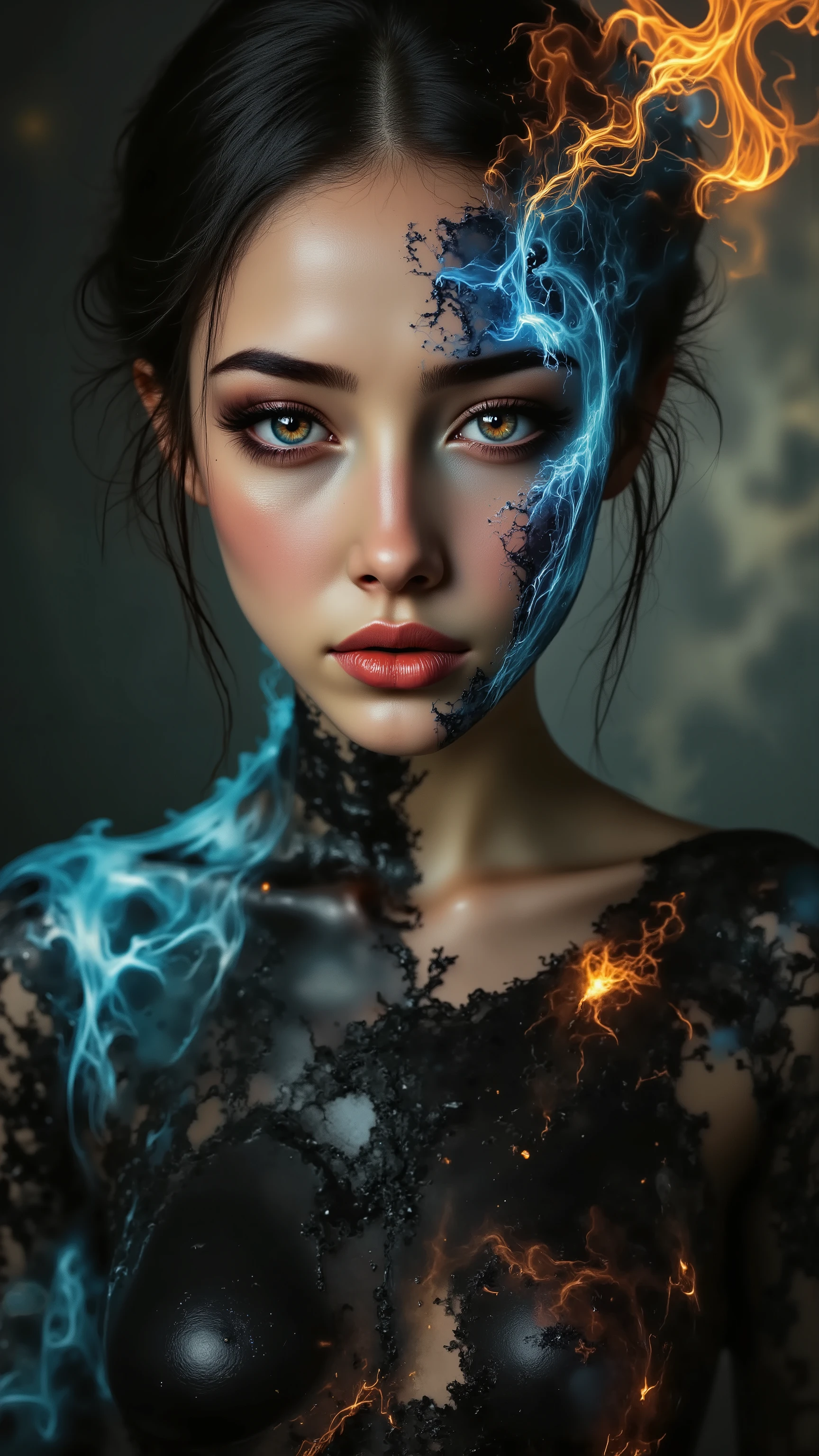 Ultra-realistic (photorealistic Realism) , "UHD, Hyper high resolution" - "(Hyper quality, intricately ultra-detailed digital art)" (Key Directive: - ("The priority is the anatomical accuracy and texture of the materials" - "Ultra-sharp human eyes with biological accuracy") (realistic texture details: velvety skin, hair), long Lashes: individual synthetic fibers (crosshatched roots:1 . 2 , clump-free separation), { "Eyes:(acid-resistant terminology) (macro-details:1.5): * Moist corneal surface (visible aqueous layer:1.2) * Hyper-detailed iris eyes (green) * Precise limbal ring (slightly darker pigmentation:1.3) * Pupil micro-texture (irregular edge authenticity:0.9) * Vasculature in sclera (subtle blue veins radiating from limbus)" } (Avoid: "pupil distortion , uncanny valley asymmetry , plastic-like wetness"),detailed portrait of a princess wearing a luxurious fur robe over a royal dress, she has a warm smile on her face, lush waterfall in the background, colorful flowers surrounding her, highly detailed, 8k, photorealistic, realistic lighting, professional digital art, dramatic fantasy style, oil painting, vibrant colors, intricate details, h4nd