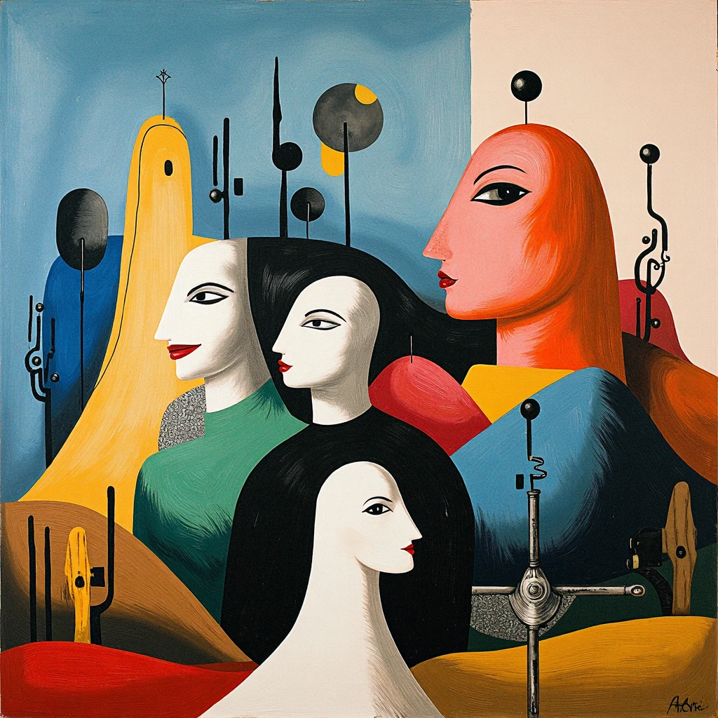Imagine a minimalist abstract contemporary art painting, Picasso style, 8k.