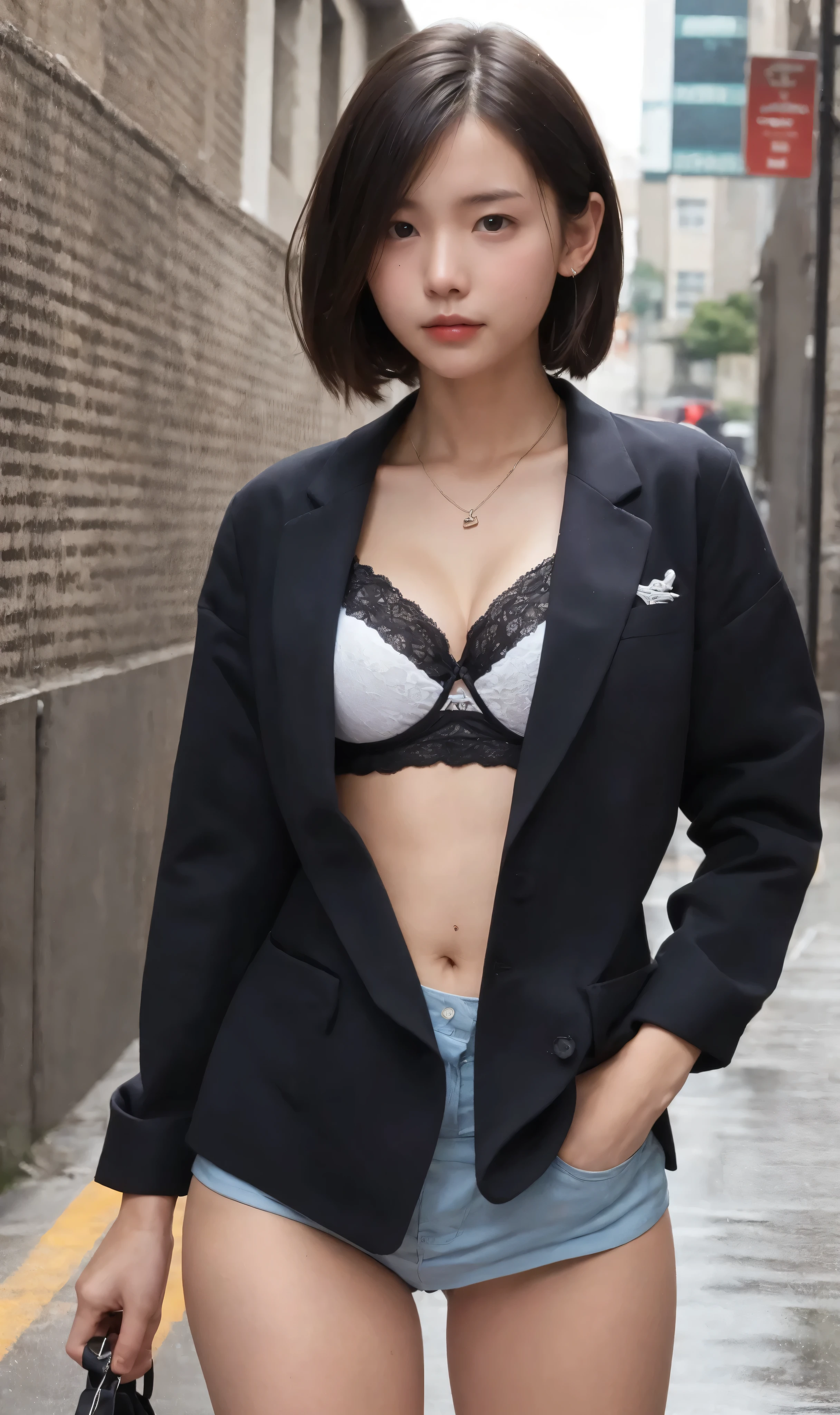 cute girl,slender:1.5,(skinny:1.3),skinny:1.5,slender,Toddler_body:1.5,young cute girl,(younger:1.2), see here,very skinny,Extremely Thin Thighs,score_7_ up,score_8_ up,score_9,the bra can be seen through the,braids,my whole body is wet from the rain,big boobs,School Uniform,Schoolyard,Small buttocks,(white skin:1.0),short hair,(Smile Yang with her hair wrapped around her neck:0.5)thin body,chest