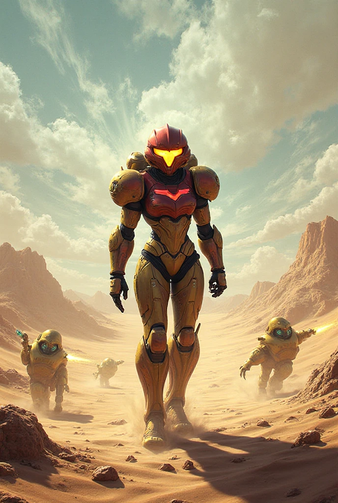 Create a character that is a combination of Samus and Darth Revan.