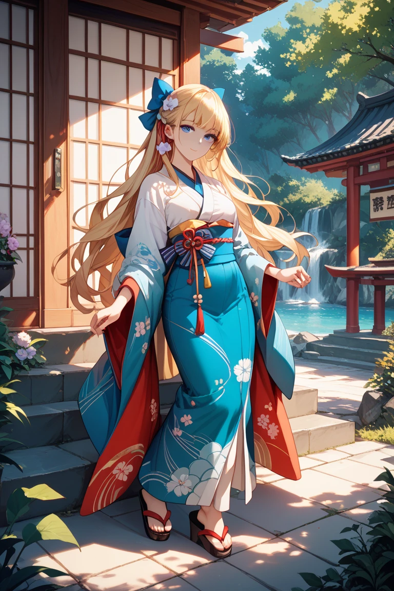 (masterpiece), best quality, Express, (Full body painting), ((it'Be perfect)),1 girl solitary, ((Eyes for perfect details:1.3)), solitary, place, (Long gray hair), Pointed ears, Like a gem, earrings, skirt, Princess dress, Ruffles,miss,solitary, Standing among blue flowers，grassland, (Blue sky and white clouds:1.3), high resolution, Looking at the audience, (32k wallpaper)