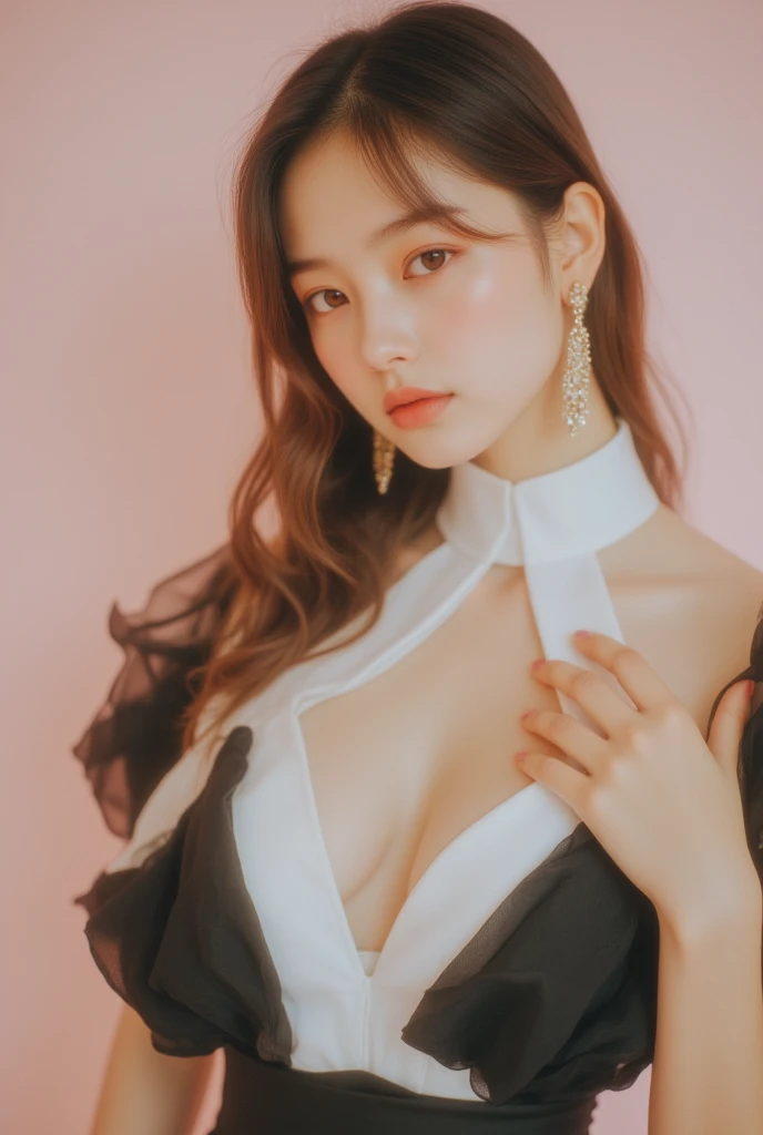 (Top resolution、distinct_image) best qualtiy、femele、beutiful breast、realisticlying、Photoquality、bedroom、bet、lying back on、Black long hair、A dark-haired、bangss、17 age、Black military uniform、army、Small buttons in gold、Black miniskirt、Angle from above、Open  of outerwear 1:8、Beautiful cleavage 1:2