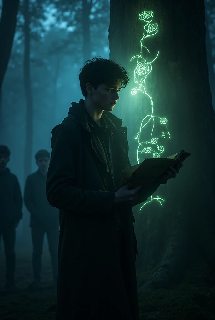 Gansey from The Raven Cycle standing in a misty Virginia forest at ...