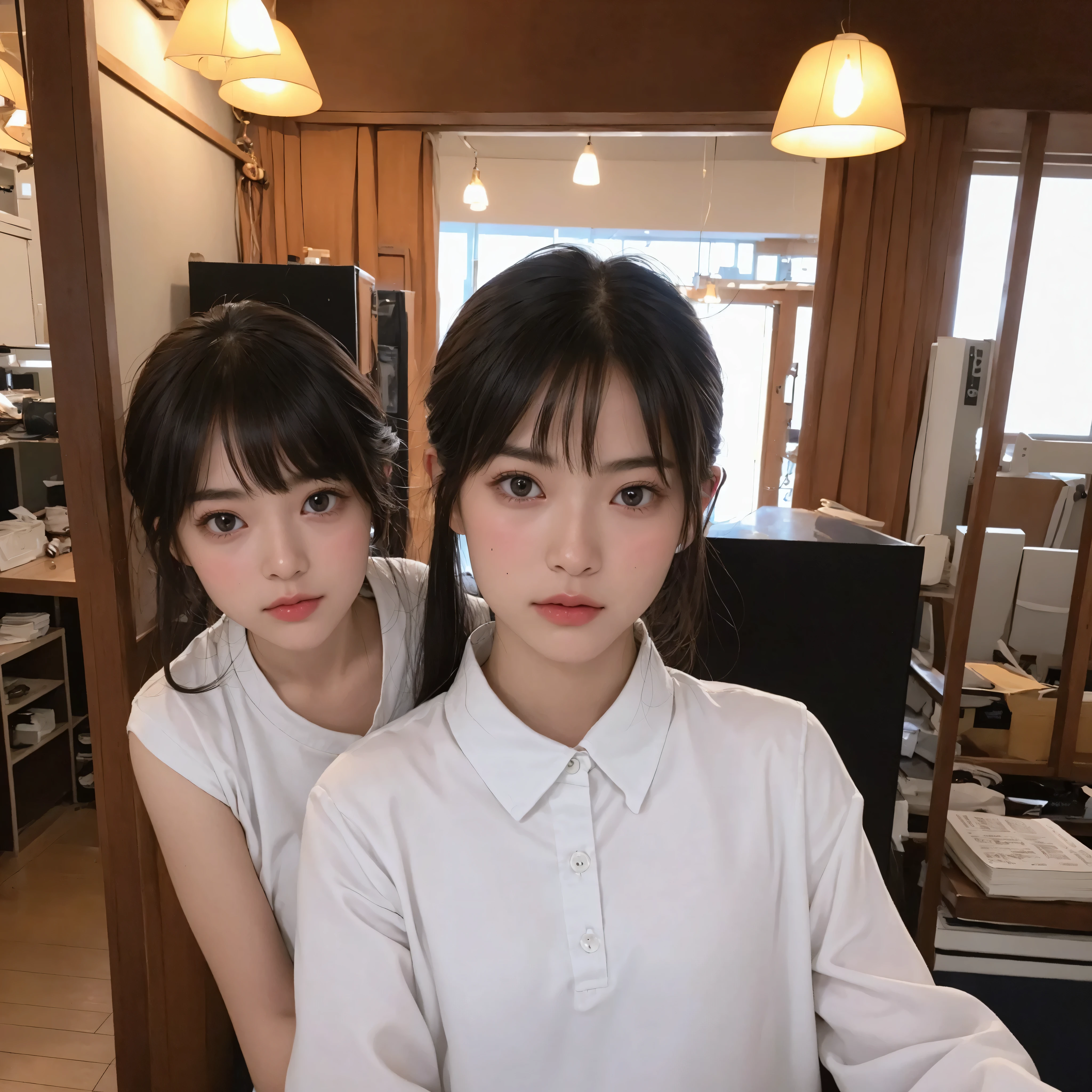 かわいいyoungergirls,slender,(slender:1.3),Pose、Long black bangs between eyes ,short,skinny,(skinny:1.3),small west,Thin Arms,thin body,(Toddler_body:1.3),younger,(younger:1.3), dazzling black 、 beautiful super long straight silk hair、bright expression、girls,The navy blue long skirt,pink cheeks,realistic,in the skin There is a large amount of semen all over the body,光沢のあるwhite skin,金色に輝くプラチナブロンドのgirls,small breasted,flat chest,(flat chest:1.5),Made in Japan,本物のgirls,The light blue bra is slightly visible,white skin,(white skin:1.2),white long sleeve blouse,Smile Yan,thin thighs,Narrow Shoulder,Brown Eyes,Luxury,Glorious Cheeks,very thin,I have a large amount of semen on my face,I have a lot of semen on my hair