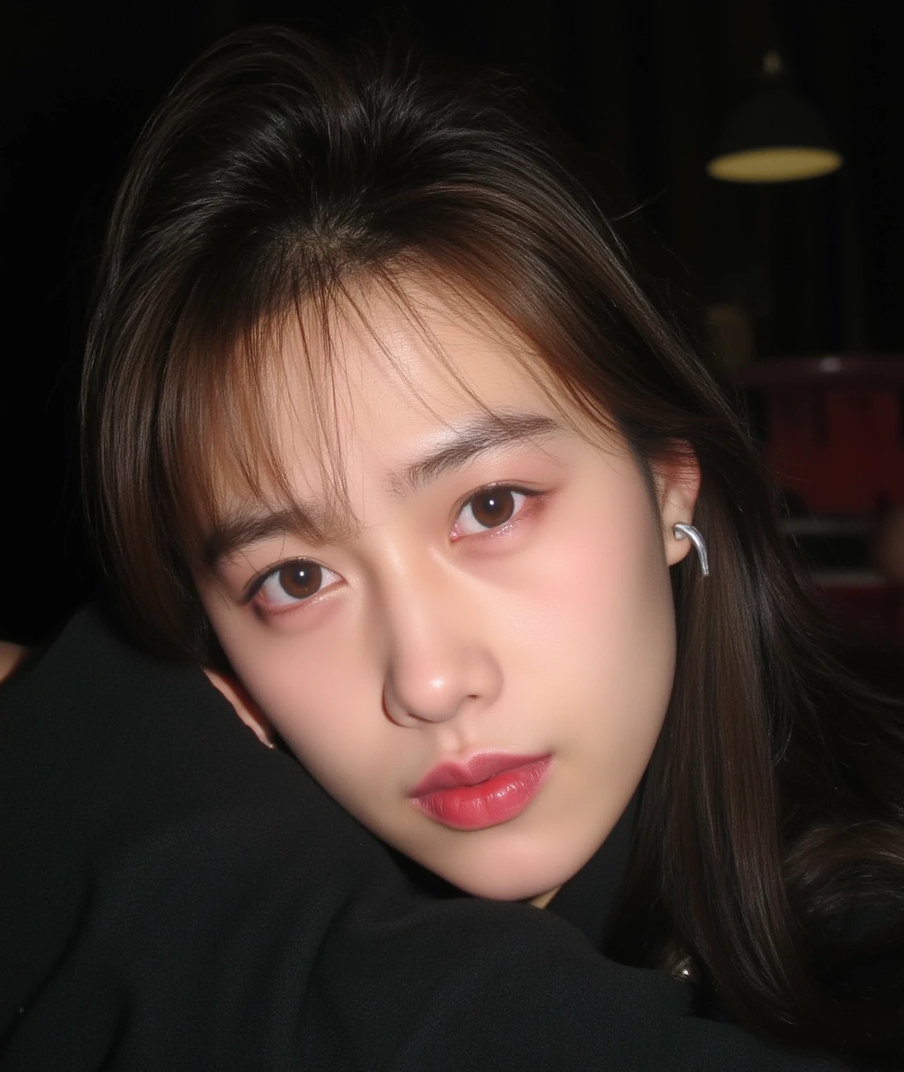 arafed woman with long black hair and a black top, dilraba dilmurat, ruan jia beautiful!, beautiful south korean woman, wan adorable korean face, 1 8 yo, gorgeous young korean woman, young adorable korean face, sha xi, gongbi, jia, krystal, xision wu, heonhwa choe, ulzzang