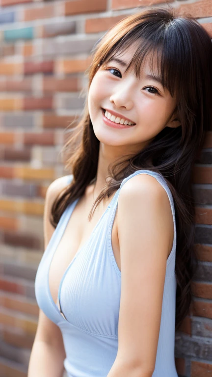 masterpiece,best quality,(Japanese ),((Beautiful girl)),cleavage,indoor,(perfect body beauty:1.2),(shy smile),beautiful teeth,