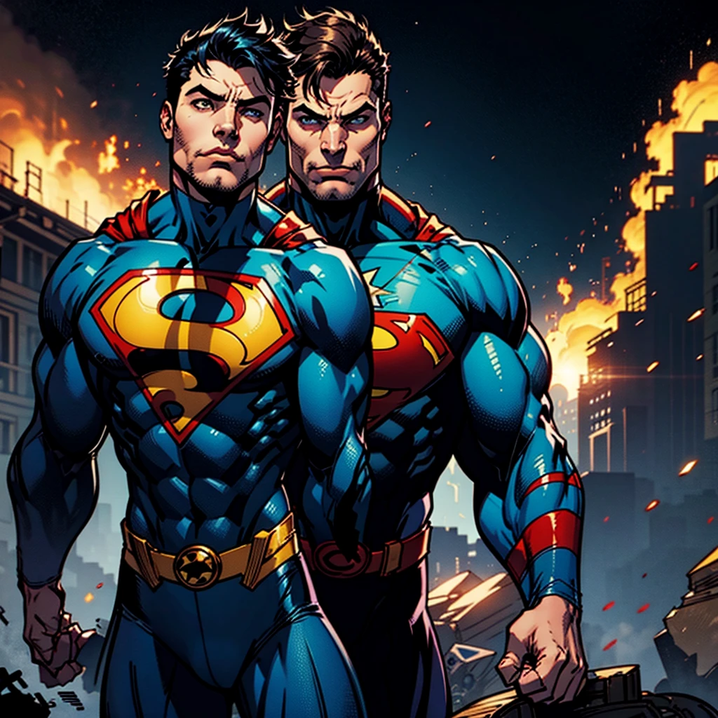 A realistic 3D male model in full body composition, wearing a full body hero suit and cape in the pattern of a professional baseball uniform, a very short haired, crew cut, cool, dandy-like, veteran-aged man with a shiny, sparkling blue cape that is longer than his body, gloves and a cap are always worn, an original hero, only the eyebrows, eyelashes and eyes are visible, his mouth is bandaged and sealed, the upper half of his face is  with a sharp gaze, he has six pack abs, a muscular macho man with a sturdy body, he has both legs closed, his hands are clasped behind his back in an X shape, his whole body is bound and sealed with duct tape and he is held down. He has collapsed from exhaustion and is sleeping with his eyes closed. A coat of arms, in a dark room background, his whole body facing forward, backward, left and right (north, south, east and west), an image of him being restrained and mummified.