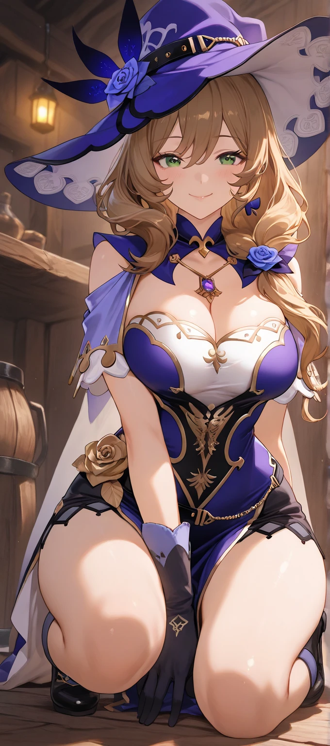 ((Lisa)), (Head out of frame:1.9), ((busty)), (grabbing breasts:1.6)