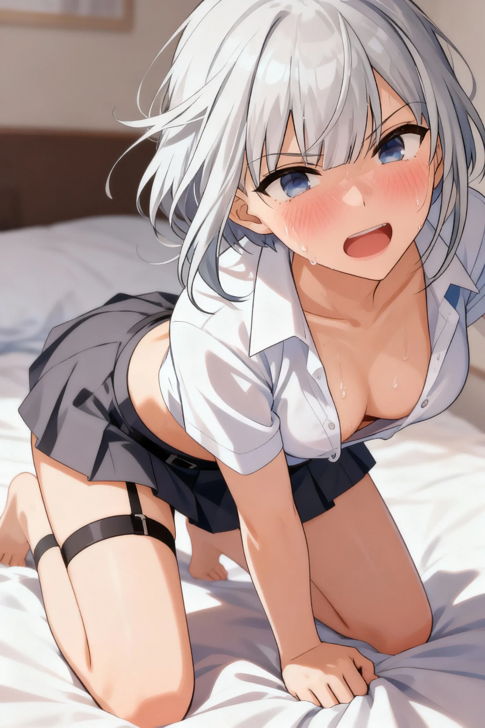 (1boy:1.3), 1girl in, (???????:1.2), (Boy on top:1.2), (??????? pennis:1.2), (Massionary:1.3), (???:1.2), (Intense ???:1.2), (hetero:1.3), (??? in:1.2), (male pubic hair), (??? with a guy:1.2), (laying:1.2), (Lying:1.2), (Laying down:1.2), (Head on pillow:1.2), (on  back:1.2), (on the bed:1.2), (With boys:1.2), (Close ???:1.2), (???????????:1.2), From below, (??????:1.2), 16 years old, (Curve:0.5), ?????????????, ????, Full body, BREAK, (delicate illustration:1.3), masutepiece, (Best Quality:1.2), (High resolution:1.2), (8K, Raw photo:1.2), (Photorealistic), (Dynamic Angle:1.2), (School uniform:1.3), Open mouth, (???????:1.2), (Gorgeous bedroom:1.2), oｰFace, (Silver hair:1.2), (Small ???????:1.2), (bob cuts:1.2), (bowl cut:1.3), (Sweat:1.2), (Looking at Viewer), Beautiful, (Seductive smile:0.5), Lori,