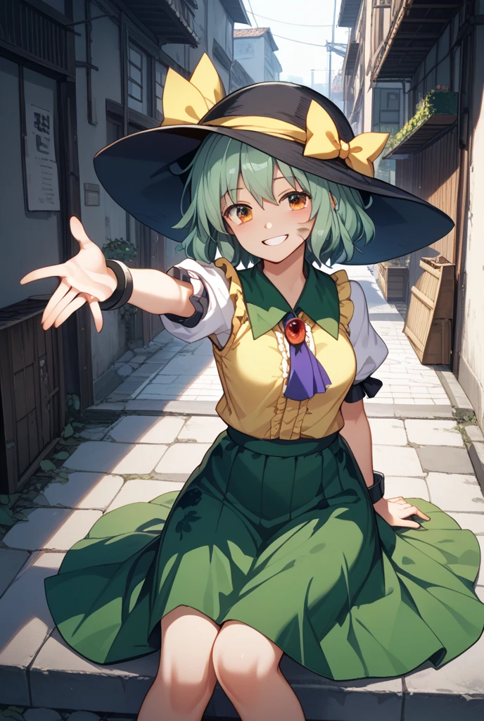 1girl,deltamon_beta, solo, blue eyes, thighhighs, animal ears,  shoulders, blue tail, earrings,detached sleeves, green hair, sleeveless, cat ears, bag, white thighhighs, cat tail,pink backpack,pink randseru,
BREAK ((nun:1.3))
BREAK Cowboy Shot,((Face Focus)),Leg spread,18yo,