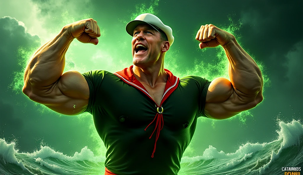 Epic hybrid character combining Luffy from One Piece and Hulk. The character features Luffy’s straw hat, red sash, and torn pants, fused with Hulk’s massive, muscular green body and bulging veins. His stretchy arms are enhanced with immense strength, glowing faintly as they prepare for a devastating punch. The hybrid character looks fierce yet playful, a pirate with unstoppable power. Background: a tropical island devastated by battle, with palm trees uprooted, large craters, and waves crashing against the shore under a stormy sky. Ultra-realistic, 4K resolution, vibrant and intense details