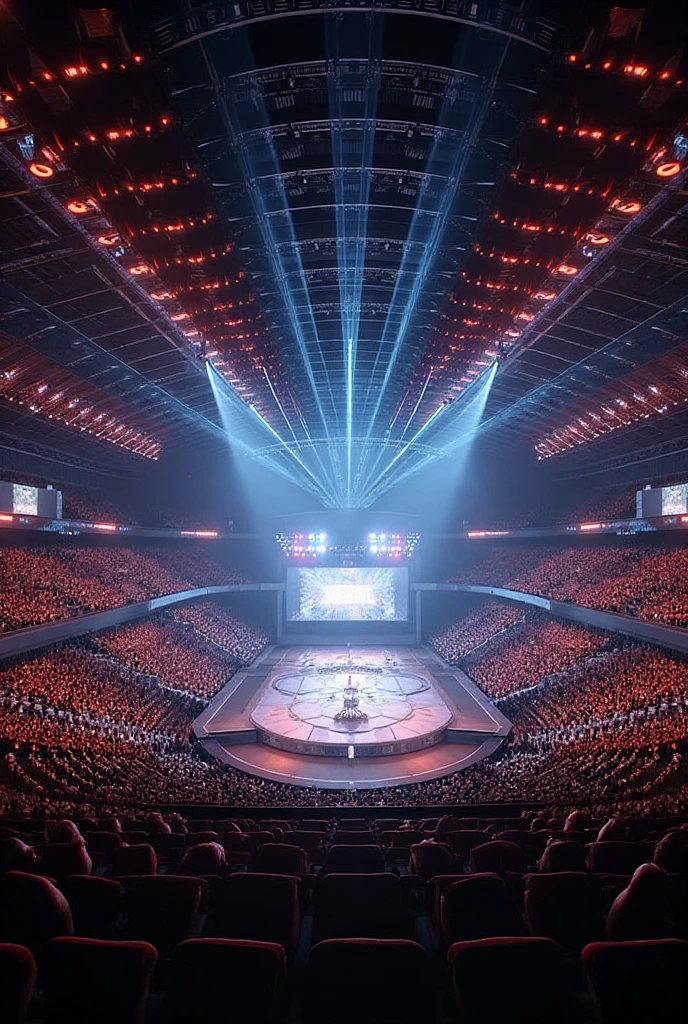 there is a large screen in the middle of a city, game overlay, large led screens, giant led screens, large screens, led screens, giant video screens, giant screens, game background, cinematic screen, stage background, large screen, arena background, background artwork, large viewscreens, large commercial led screens, background bar, in background, screens, machenic