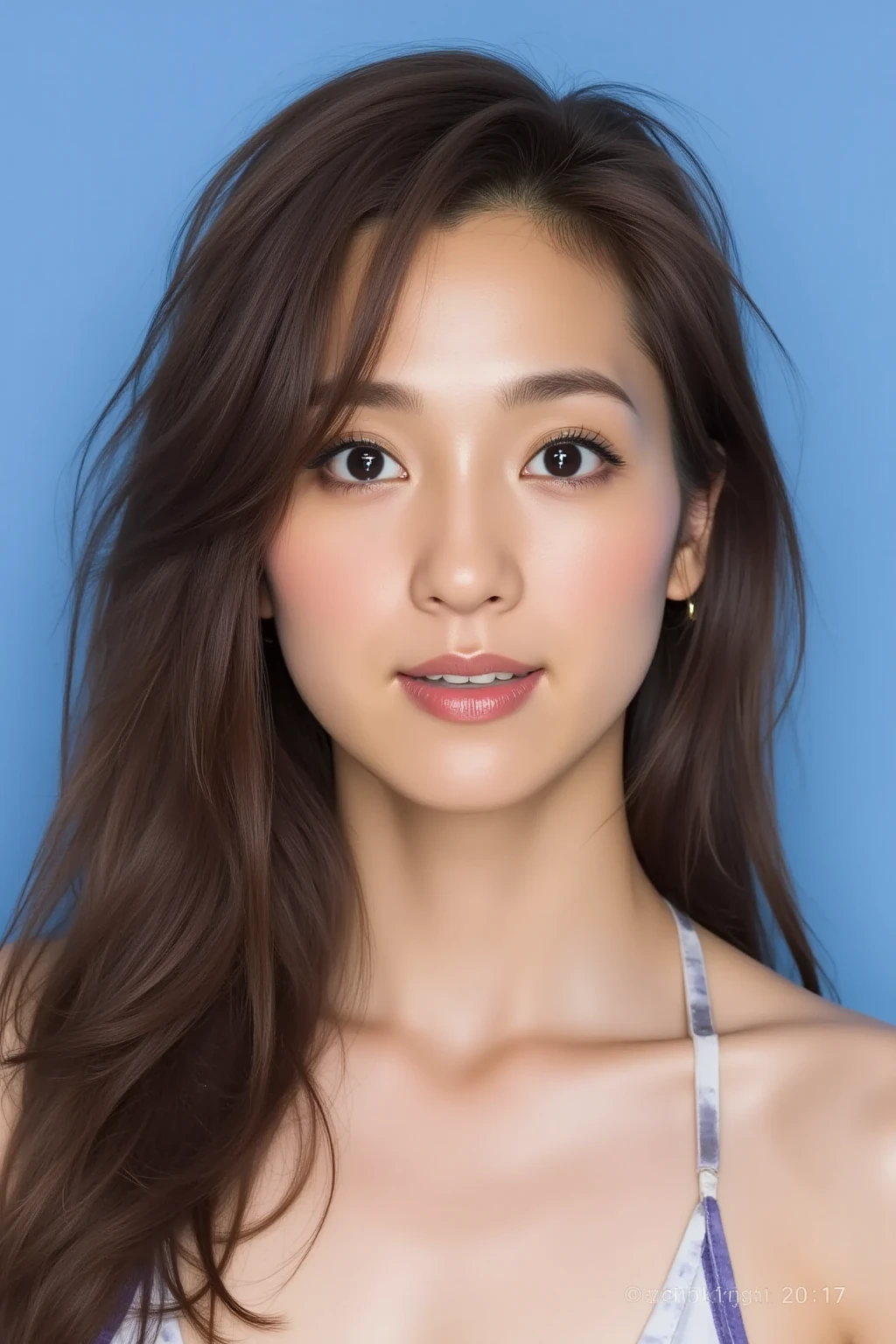 You are a professional photographer。future、Beautiful Eyes、 ((Highest quality)), Clear contours, Woman with beautiful face, (((One Girl,alone))), ((Beautiful Eyes)),  Appeal,Albedo and Specular Maps、Accurate simulation of lightweight material interactions、Bright blue shiny , chiho ashima, Complicated costumes, Light Smile、perfect body