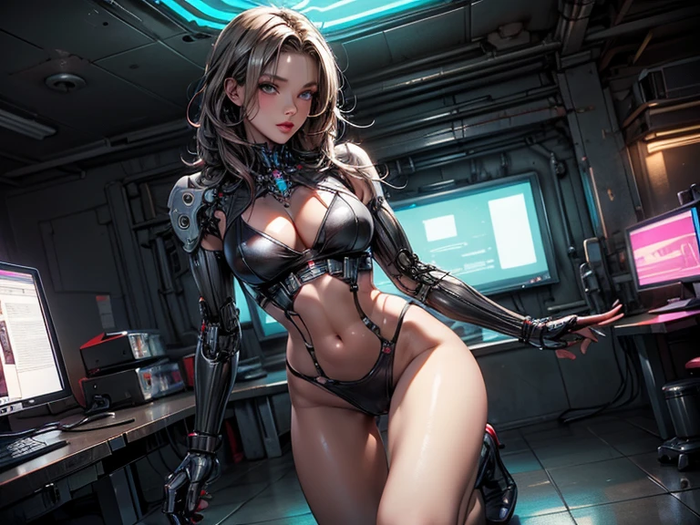 ((calidad superior)), ((obra maestra)), ((realista)), (Los detalles), (fotorrealista:1.5), puppet, marioneta de nadera humanoides tendidos en un piso de concreto, Science-Fiction, HDR, Trazado de rayos, NVIDIA RTX, Los ultra-Highres, Irreal 5, Sub-Surface Scatterring, PBR texturizado, Post-procesamiento, Anisotropic filtering, Profundidad de campos, maximum sharpness and sharpness, Regla de los tercios、8K RAW、(Luminescent Particles:1.4)、(super-detailed CG、Unidad 8k Fondos de pantalla、lighting like a movie、destello de lente、foco nítido、Girl with red lingerie in robotic parts, Wolverine claws, Maravilla, Arte cyberpunk、arquitectura cyberpunk