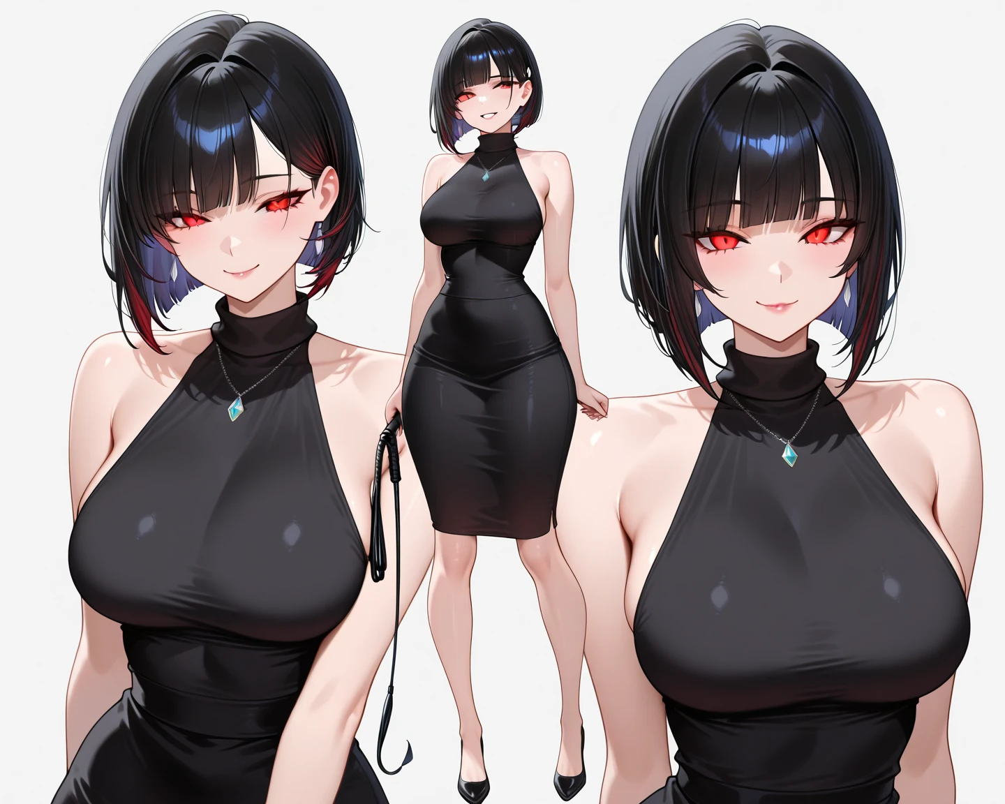 sexy,short hair,black suit,character sheet with all angle,8k,hot