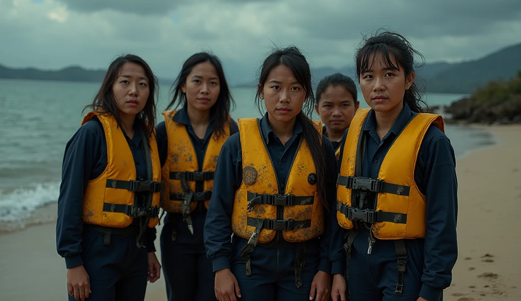 (A plain white short sleeved, very  half zip, soiled gym uniform:1.7)、(A large, dirt-stained, white, square collar: 1.6)、(Red clay ground:1.5)、My hair is wet and messy、(Beautiful Japanese woman covered in dirt:2.0)、Highest quality, masterpiece, Ultra-high resolution, Photorealistic, Raw Photos,Detailed face,(Muscular woman:1.4), (Fastener open: 1.8), (Upper body zoom up:1.0),(Everyone wears the same clothes:1.0), All members are super beauties, (Group photo of beautiful Japanese women huddled together: 1.7), (Hair tied up: 1.4), (Exhausted expression:2.0), Bright photo, (My whole body is drenched in rain: 1.6), (Covered in mud and earth: 1.2)
