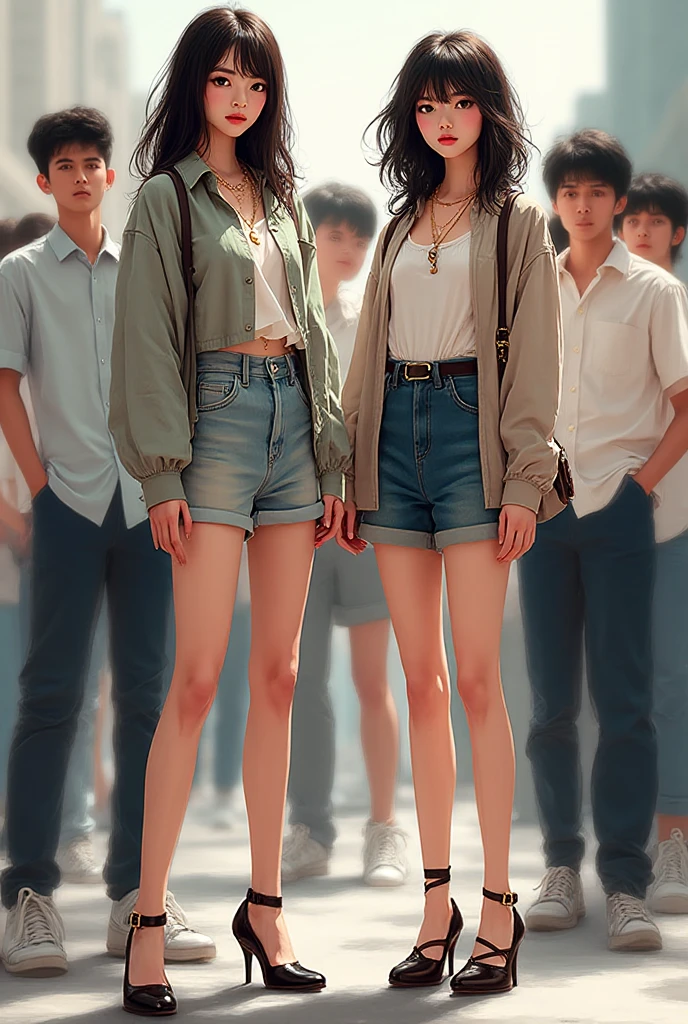13-year-old Caucasian boy lifting and carrying two beautiful Caucasian women