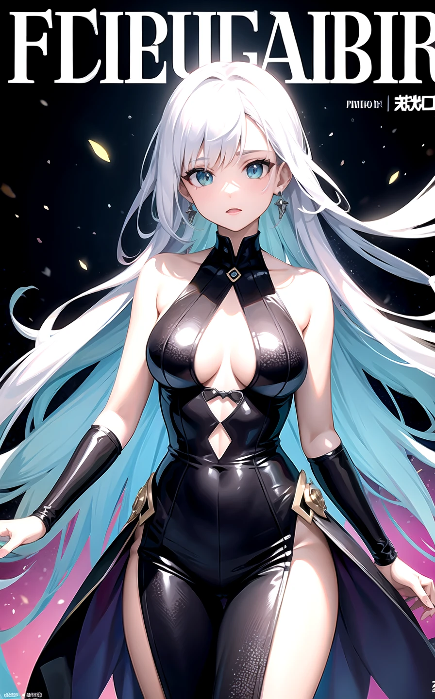 silver hair, ?????????????, demon, succubus, leather, straight hair, long hair, red eyes