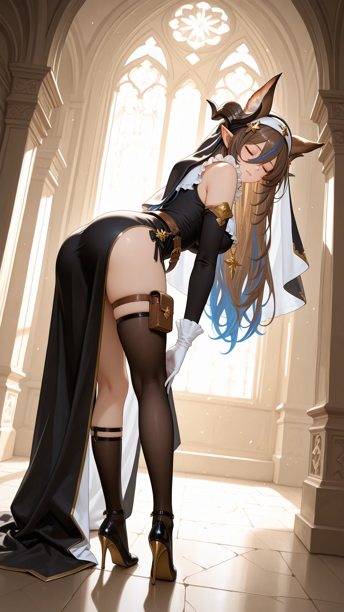 (A hyper-realistic)、(illustratio)、(hight resolution)、(8K)、(ighly detailed)、(Best Illustration)、(beautifully detailed eyes)、(top-quality)、(ultra-detailliert)、(​masterpiece)、(wall-paper）、（A detailed face）、独奏、1 girl in、looking at viewert、fine detailed、A detailed face、in the darkness nigth、deep-shadows、lowkey、pureerosfaceace_v1、A smile、long、Black shawl straight hair、46-point diagonal bangs,　（（White lace dress、No lower body wear））(off shoulders）（（Beautiful woman standing on the balcony of the castle））(((skirt by the, No panties))),Tration: 1.1), (Best Shadow: 1.1), tongue、Vaginal orchids、Runny  Discharge、Blowing tide、Very beautiful 、 (Slim legs)、（posterior view）（（Reach behind your back））（（stick out buttocks））（Open your legs slightly）