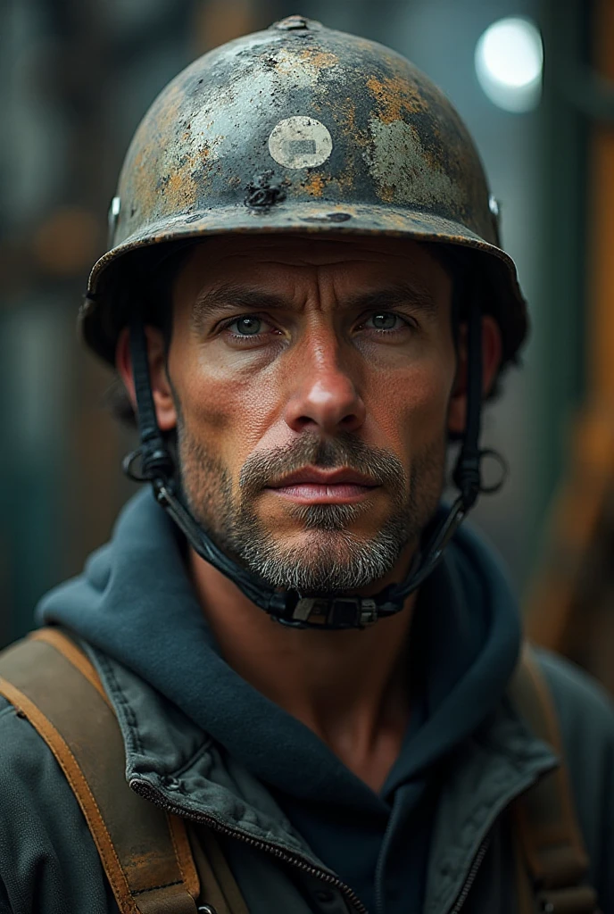 Is there a male police officer that only shows his face?
