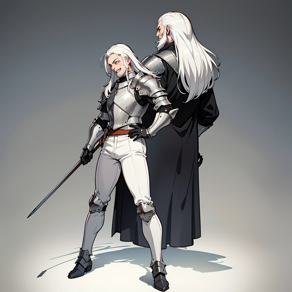 A muscular and wild black male werewolf monster (afro) bald and bearded side by side with a beautiful exuberant and perfect young white Aryan blonde woman with very long hair police officer in uniform and armed walking through a forest at night running courageously together facing the shadow monsters in an incredible hunt against the monster Wendigo
