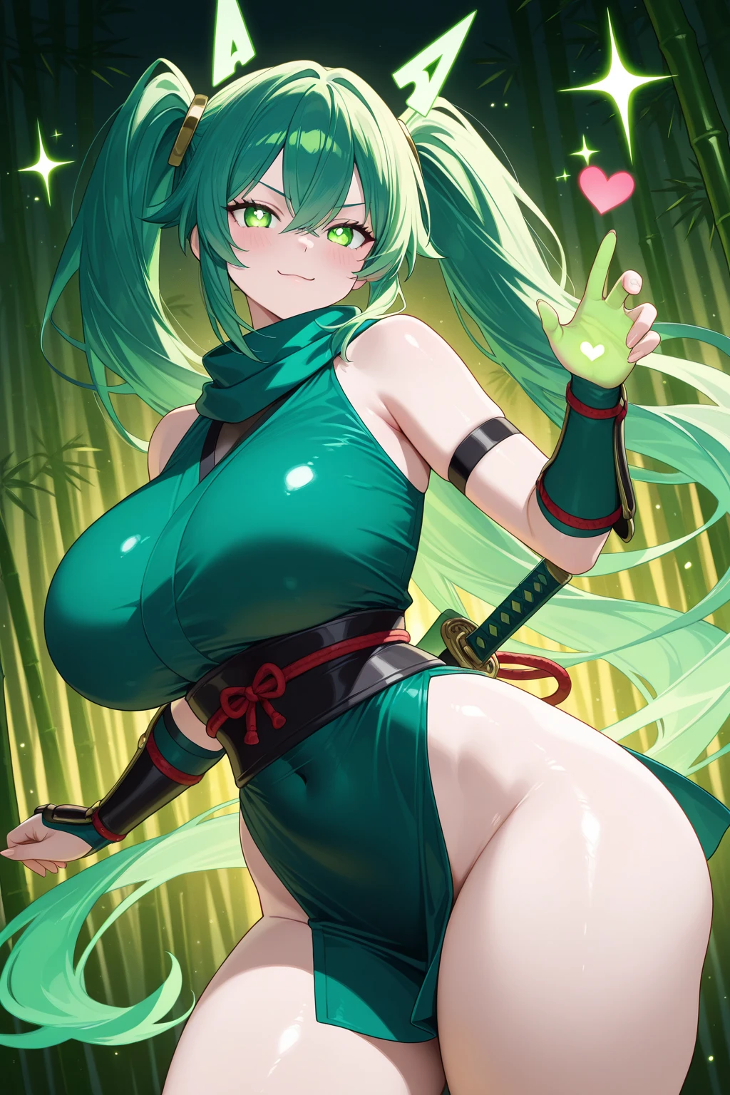 (HD, Sharp, Fractal), 1 Woman, Super Glossy Skin, Slingshot ??????, (?????? tattoo:1.1),Green hair,Big,Toned waist,16 years old