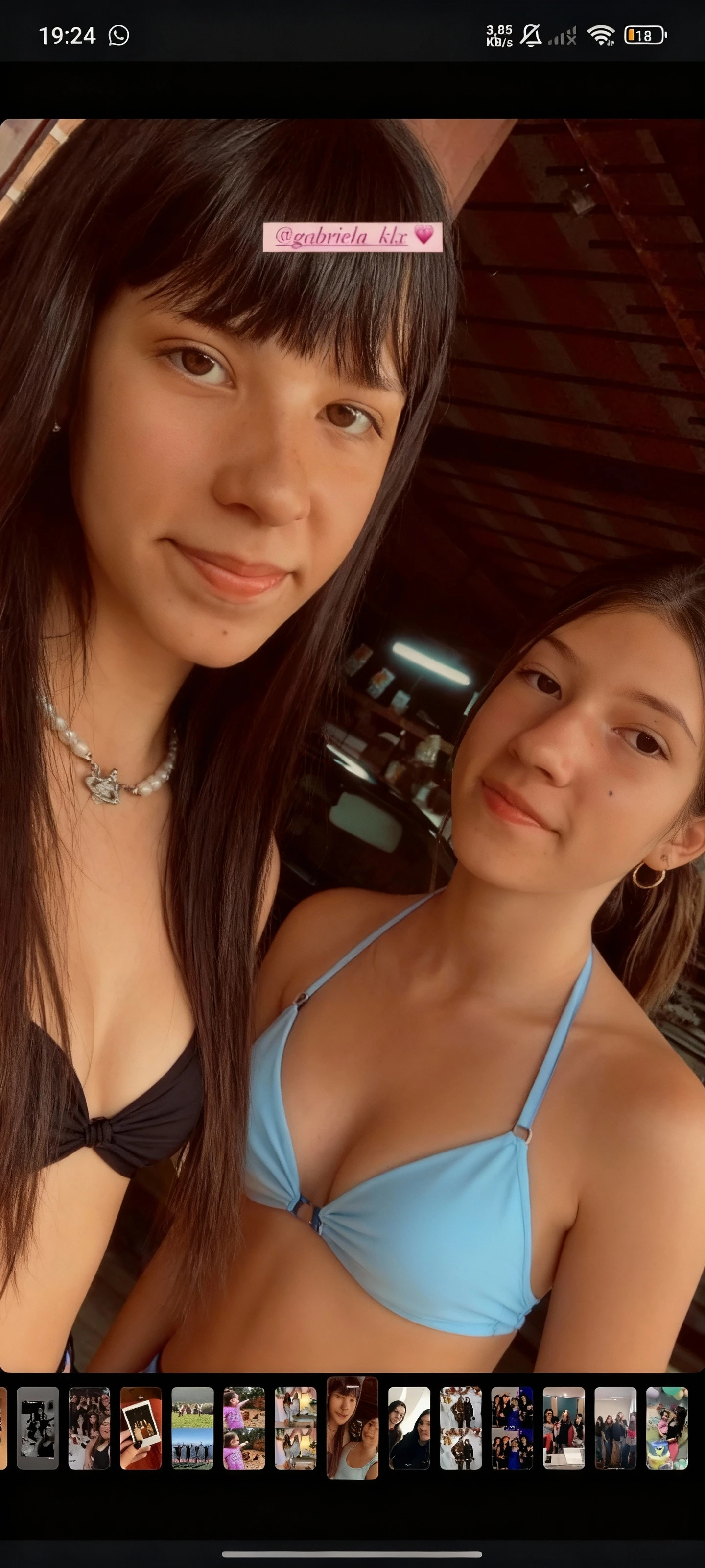 there are two women taking a selfie together in a bar, posing together in bra, 2 , 2, leaked photo, 2 , 1, older sister vibes, she is about 20 years old, she is about 2 0 years old, 2 , 2 , leaked image, Big , huge , from above, major cleavage, cleavage showing, deep cleavage, low cut shirt, huge 